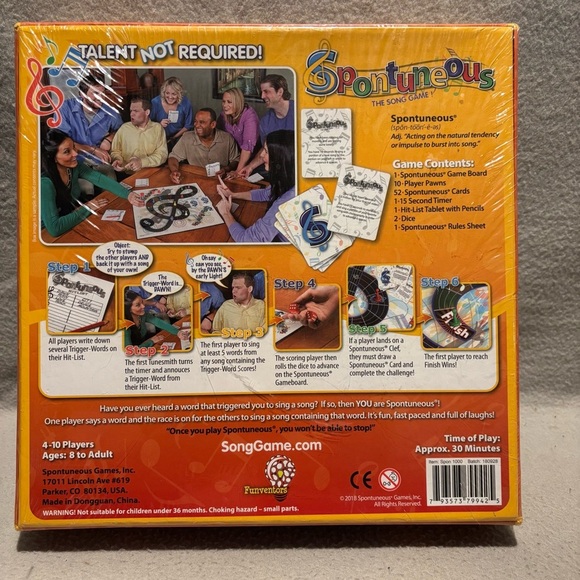 Spontaneous The Song Game Where Lyrics Come to Life! 8+ New - Picture 2 of 2